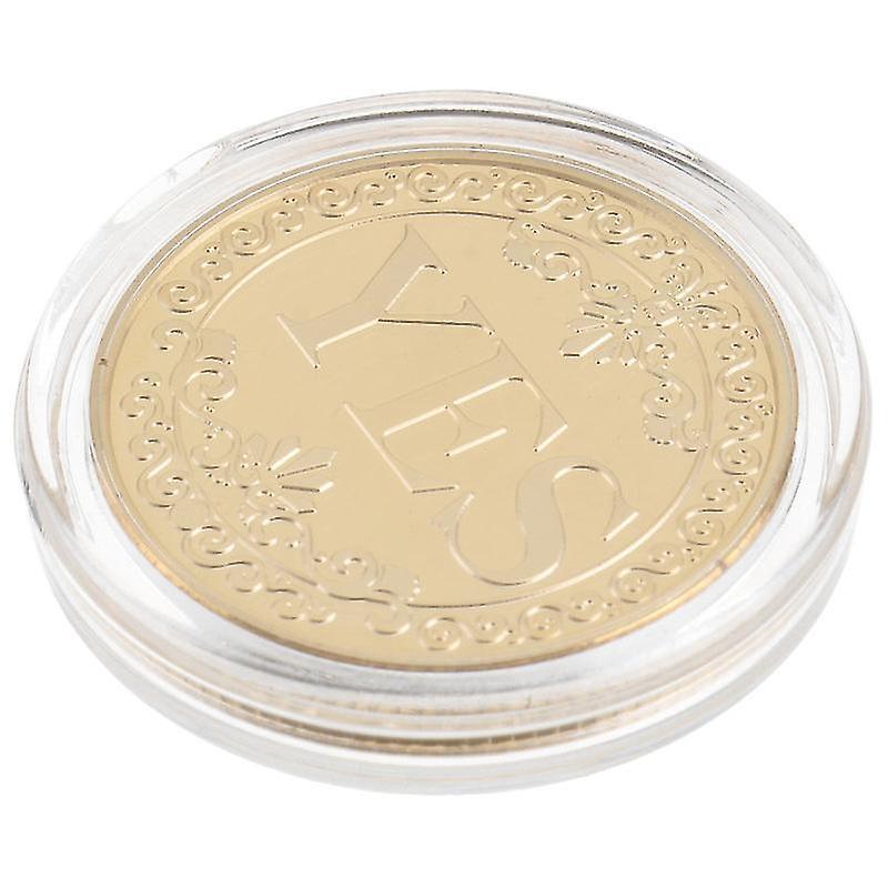2.5X2.5cm Golden Toy Tools 1pc Yes Or No Decision Coin Good Fortune Coin Toy Electroplating Coin Gol