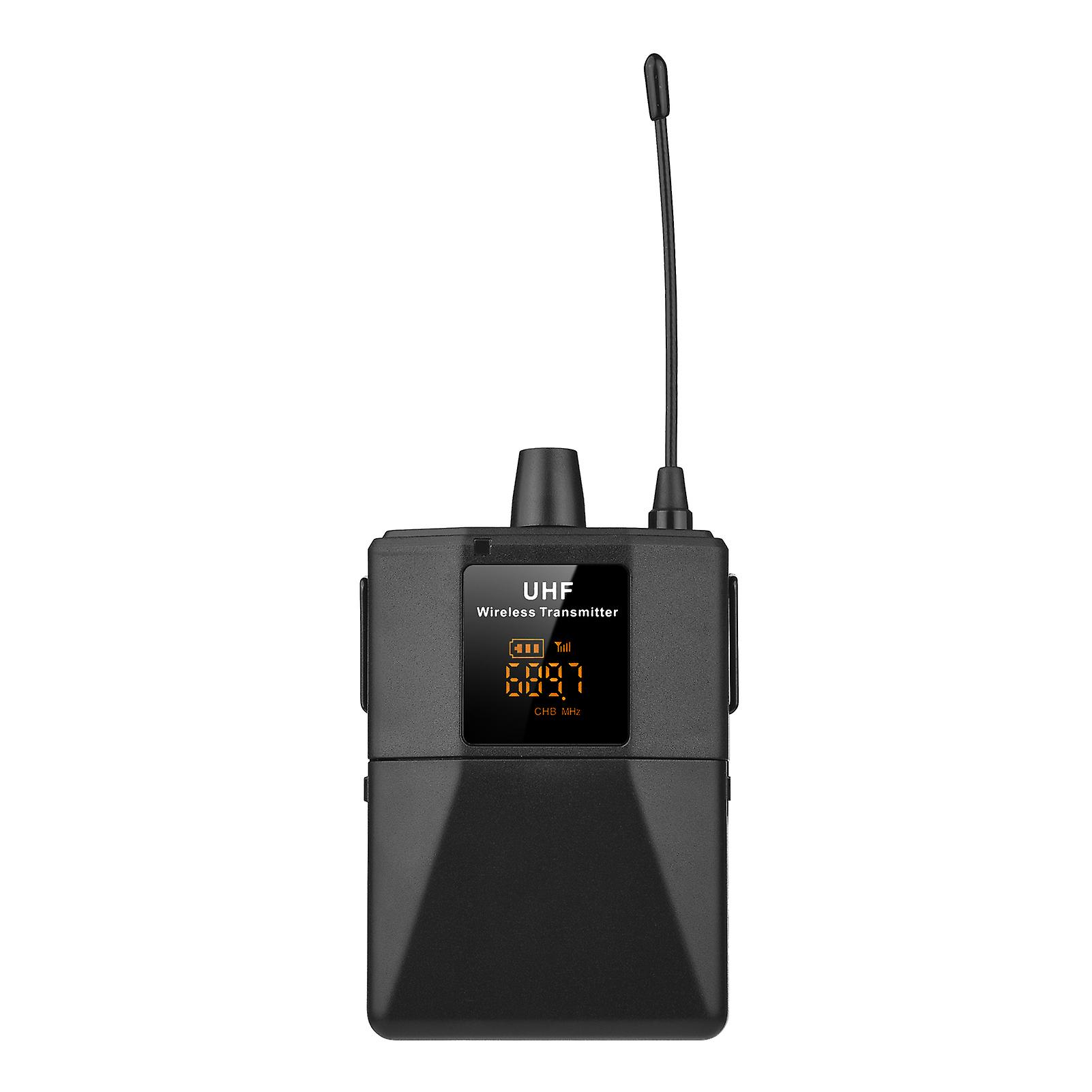 UHF draadloze microfoonheadset met zender en ontvanger
