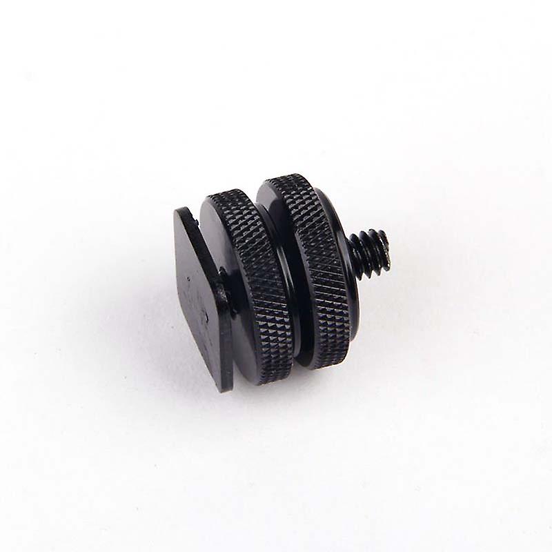 1/4 Inch Dual Nuts Tripod Mount Screw to Flash Camera Hot Shoe Adapter HFMQV