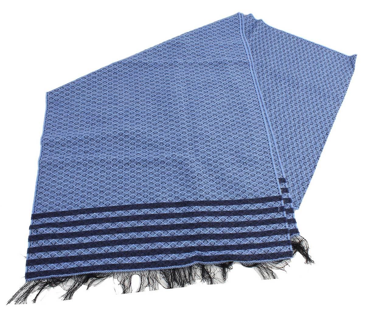 Bassin and Brown Studd Birdseye Stripe Scarf - Blue/Navy