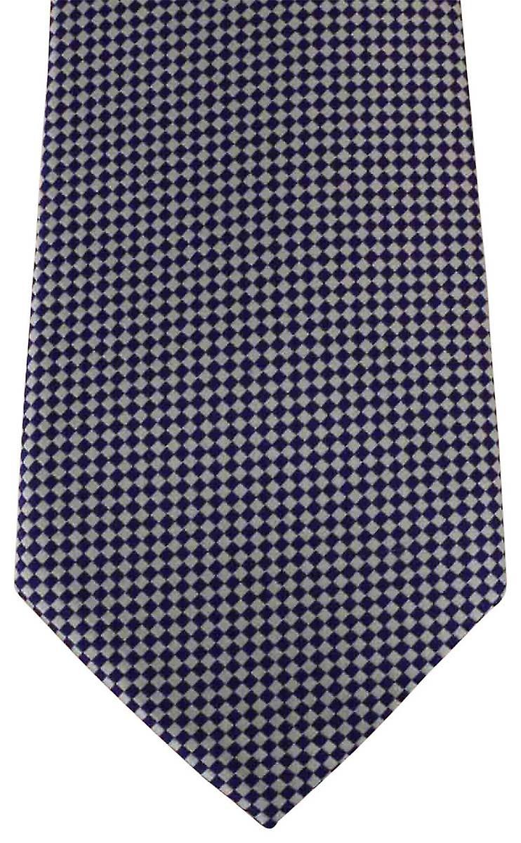 David Van Hagen Checked Tie - White/Blue