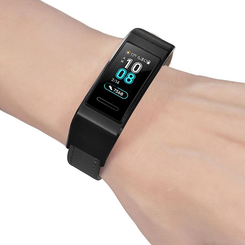 Leather Watch Band Strap Loop Wristband for HUAWEI Band 3/3 Pro