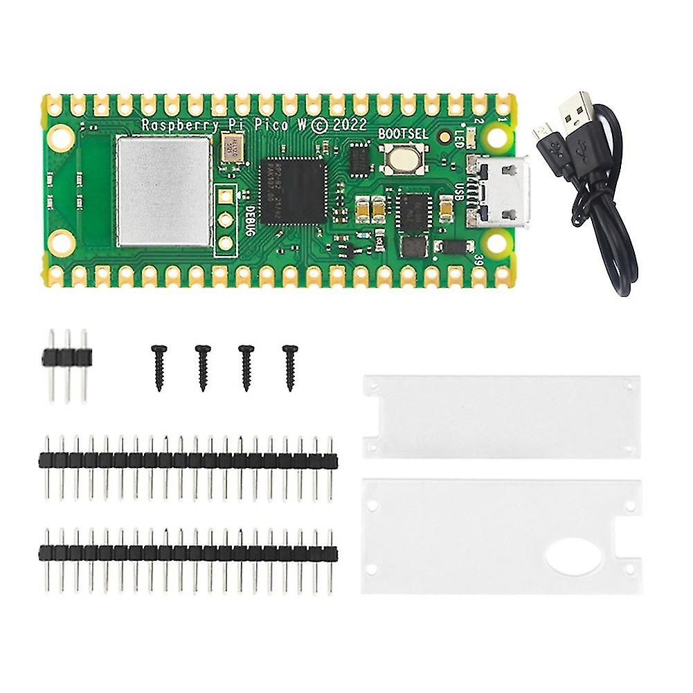 For Pico W With Wireless Wifi Rp2040 Microcontroller Development Board With Acrylic Case Gpio Heade