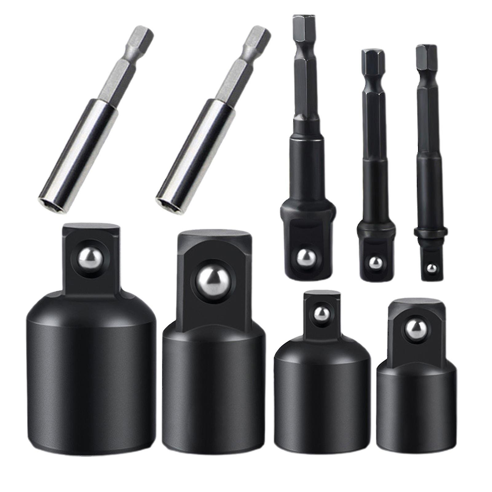 9pcs/set Hex Square Head Ball Connecting Rod Drill Bit Wrench Socket Adapter