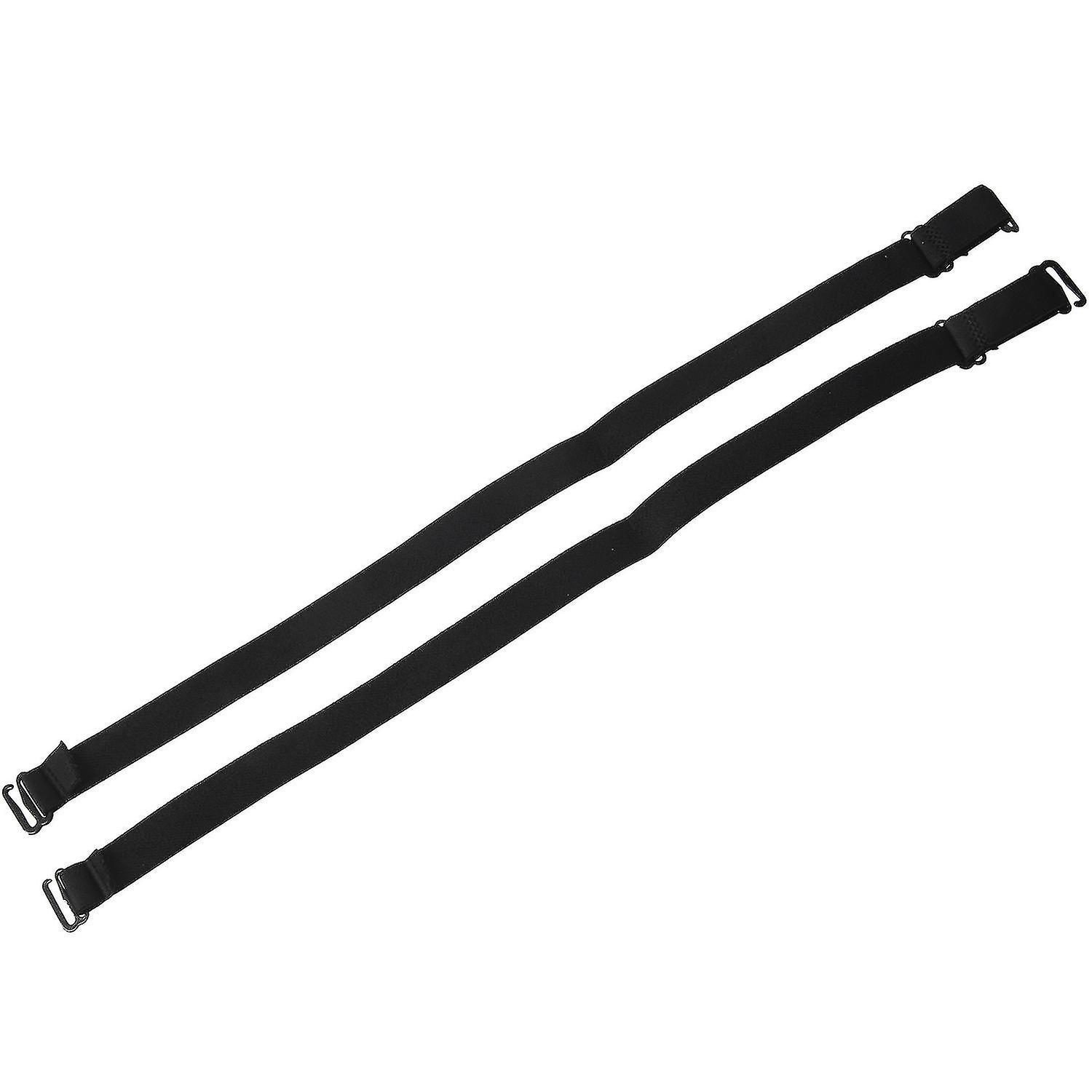 Svart elastisk stoff Metal Hook End BH stropper par for damer