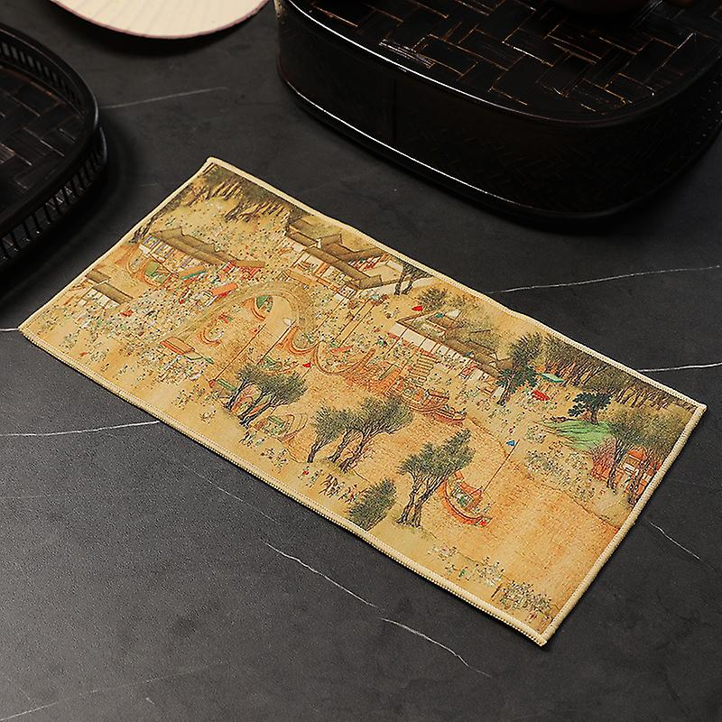 14*7in Thickened Absorbing Chinese Soft Tea Coaster - Perfect For Enjoying Your Favorite Beverages!