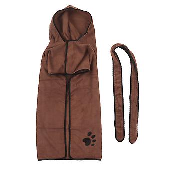 Hondenhanddoek Badjas Sterk absorberend zacht warm huisdier Hond drogende vacht met tailleband voor Cat S