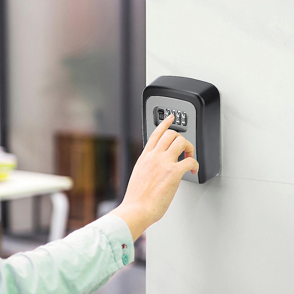 Wall Mounted 4-Digit Combination Key Lock Box Safe 12x8.7x4cm