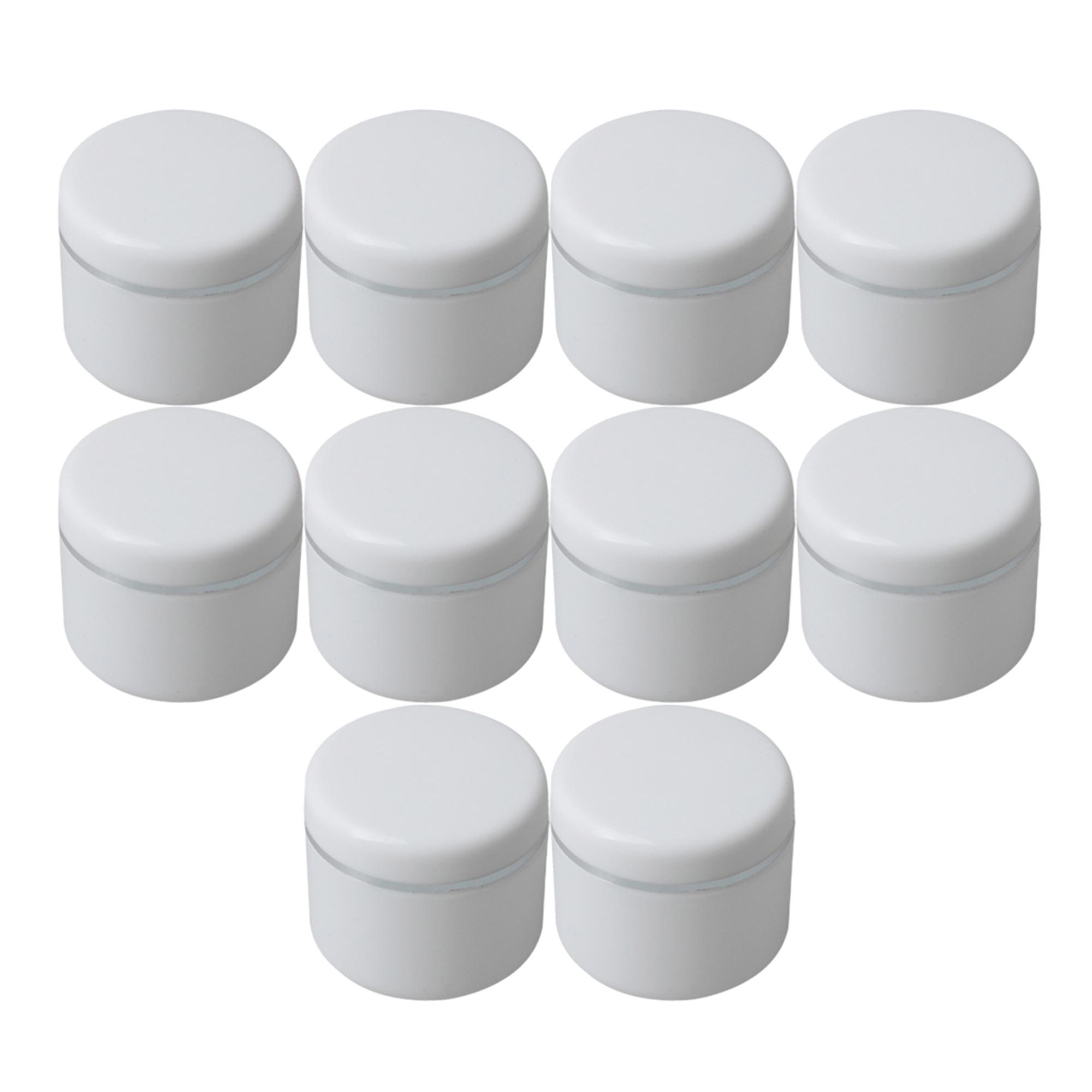 10pcs DIY Plastic White Empty Cosmetic Sample Containers Jars Pots 30g