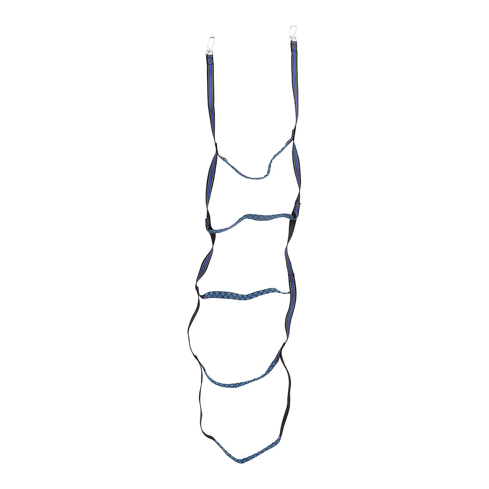 5 Steps Boarding Rope Ladder Portable Universal Boat Rope Ladder with Climbing Buckle for Inflatable Boat Kayak Blue