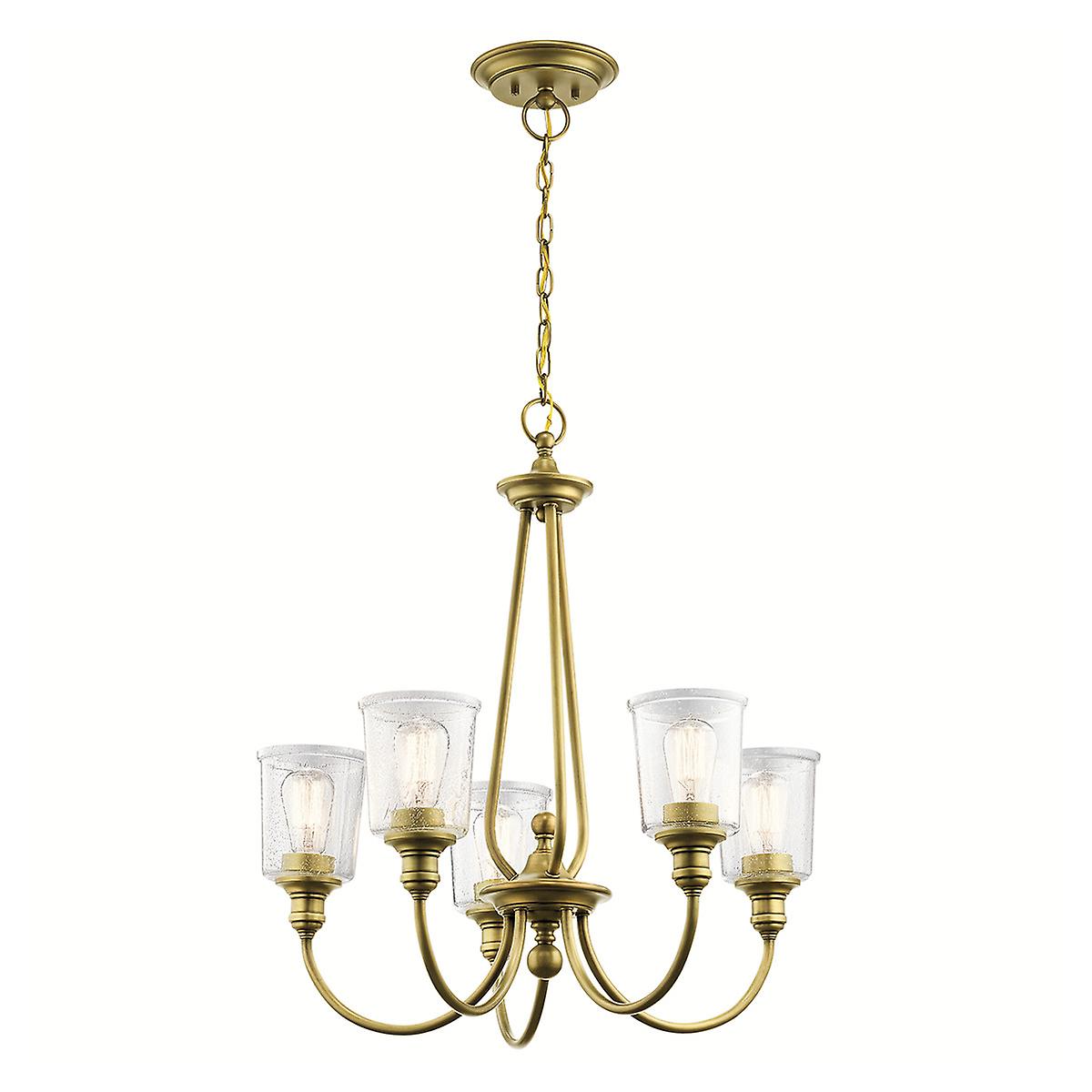 Waverly 5 Light Chandelier, Natural Brass, E27
