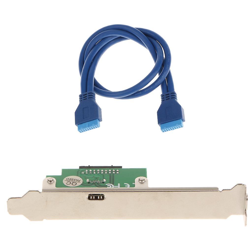 Motherboard 19 Pin Header to USB 3.0 Type C Adapter Converter Bracket Card