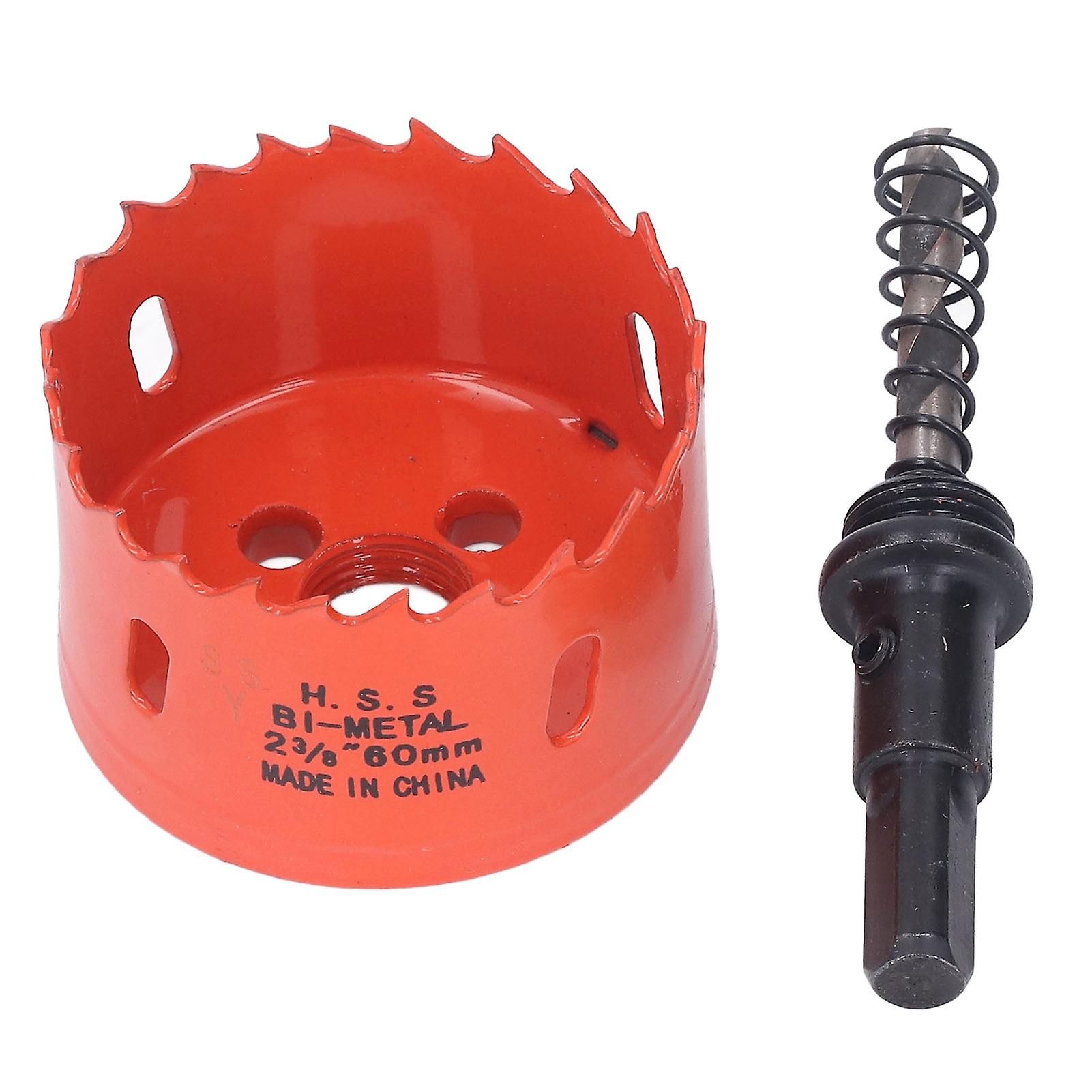 Hole Saw Bi Metal High Speed Steel Drill Bit Cutting Tool with Arbor for Wood PVC 60mm / 2.36in