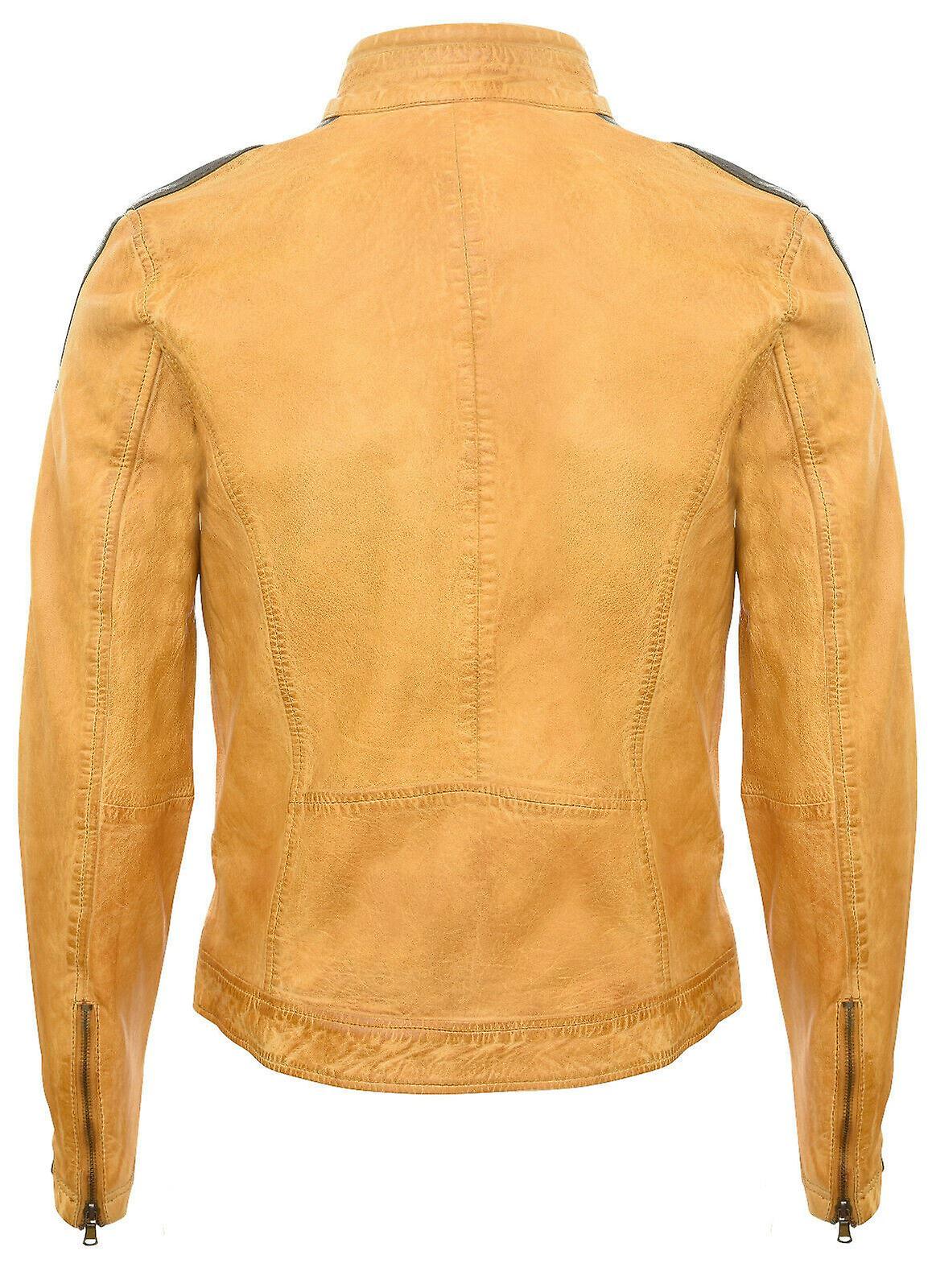 Vintage Yellow Leather Jacket (S/M)
