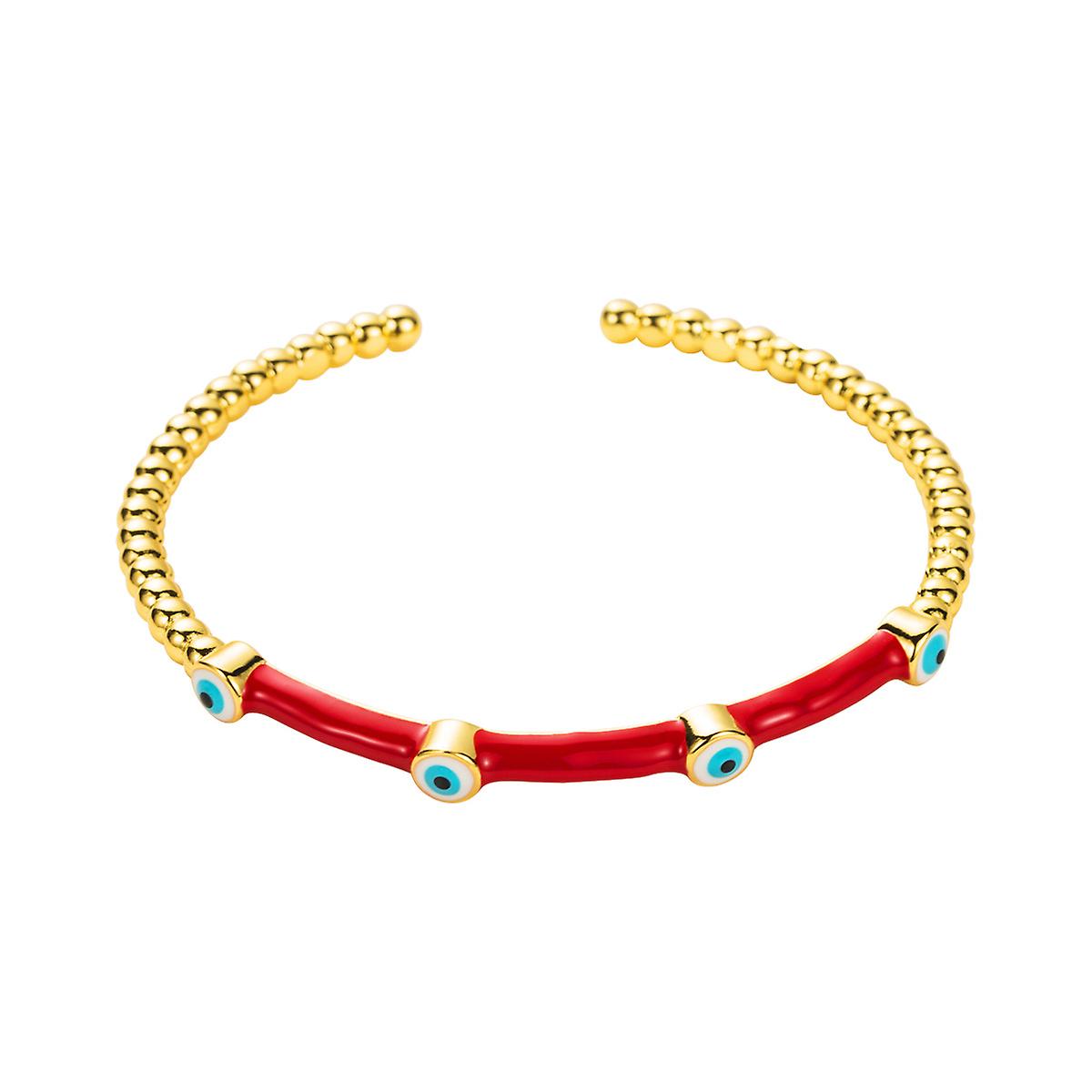 Zb0204  Exaggerated Brass Dripping Devil's Eye Bracelet Bohemian Style Multi-Color Open-Ended Bracelet Women