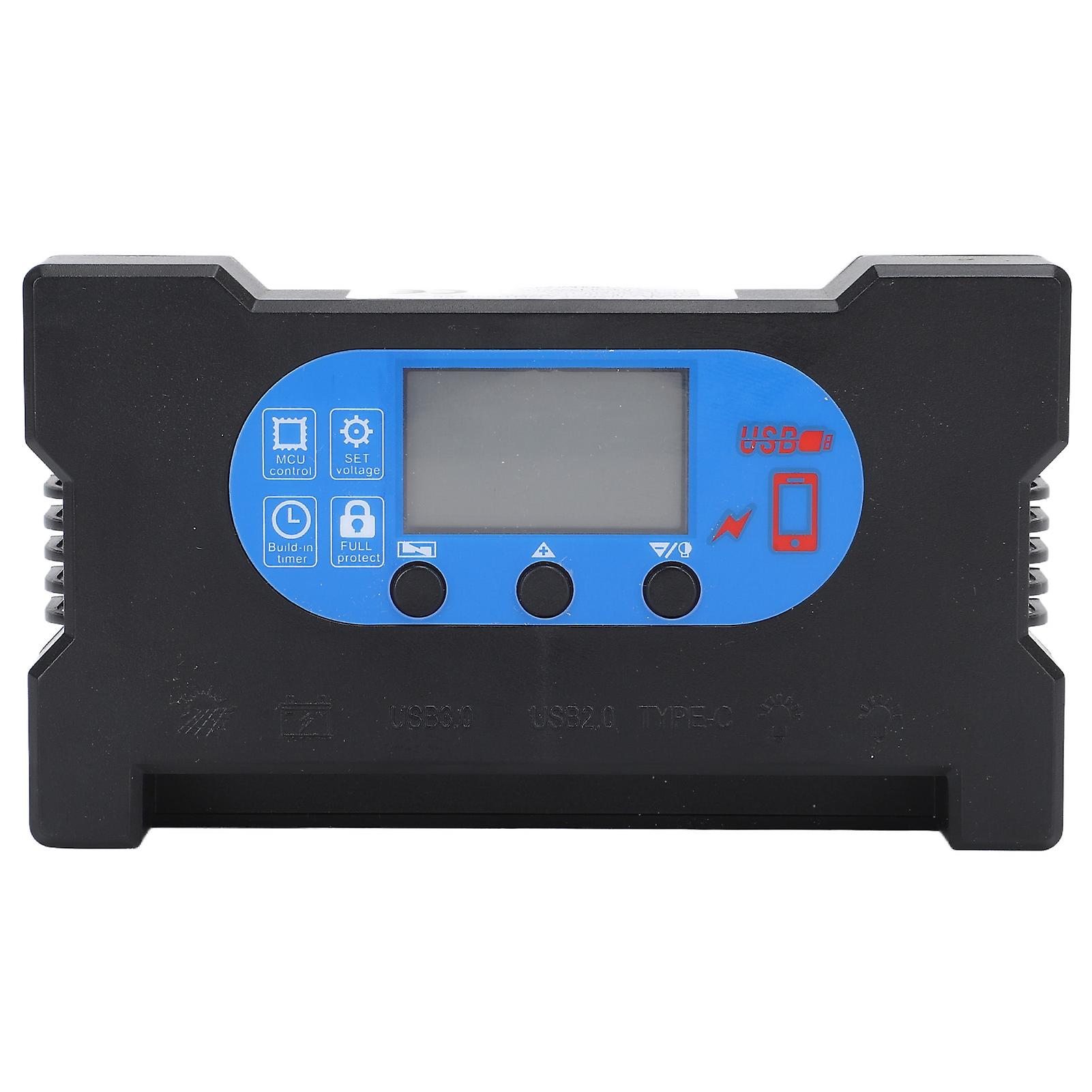 Solar Charge Controller Dual USB Type C Fast Charge Solar Panel Charge Controller for 12V 24V Battery Charging 100A