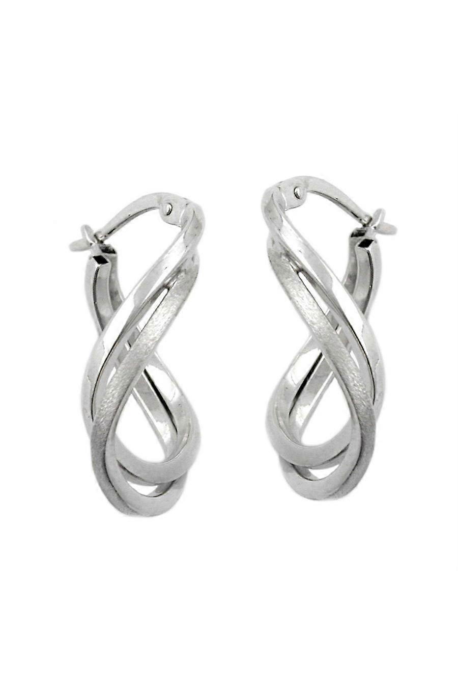 Hoop Earrings Oval & Twisted Silver 925 - Gl93304