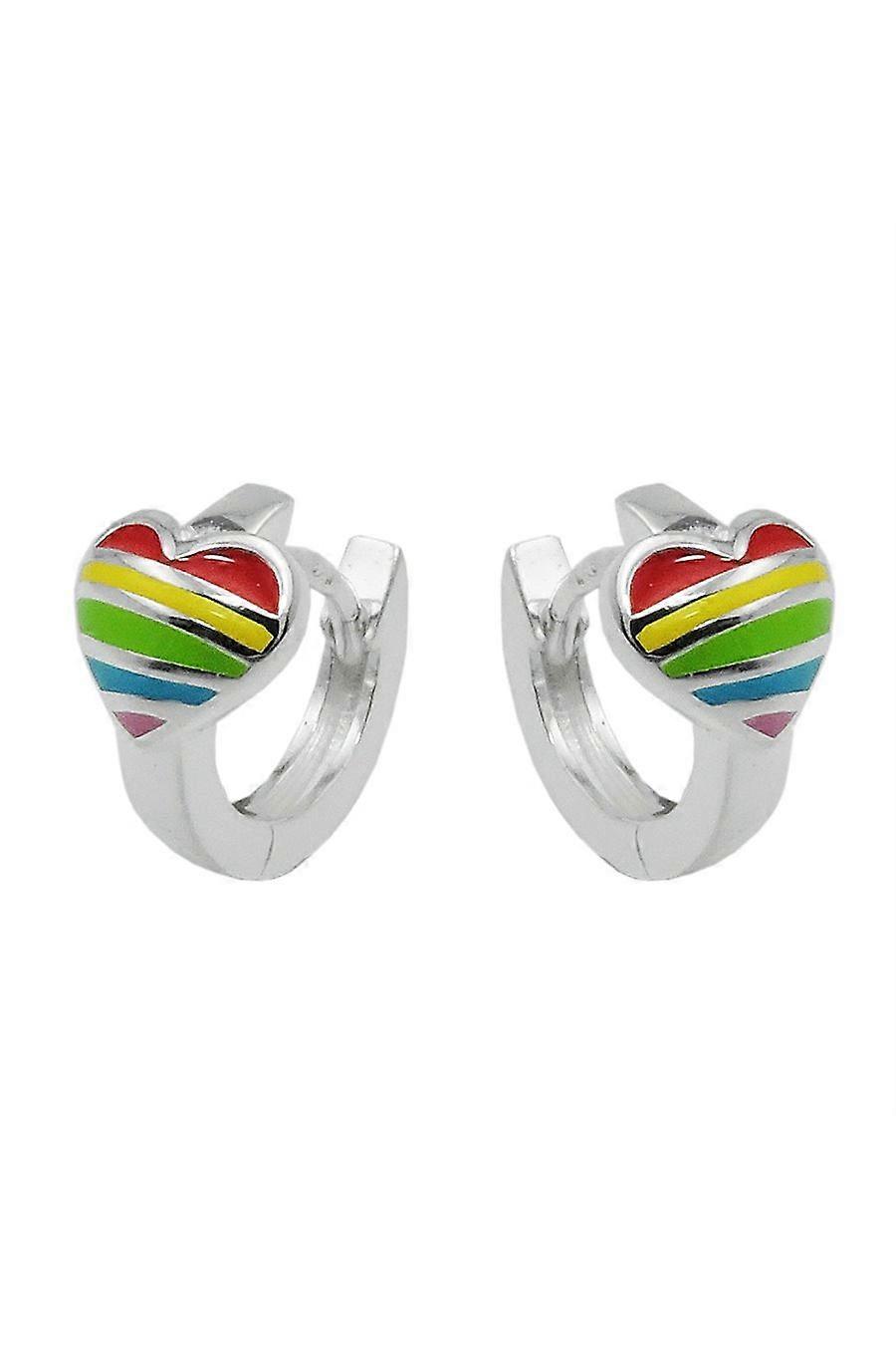Earring Hoops Rainbow Multi Silver 925 - Gl93968