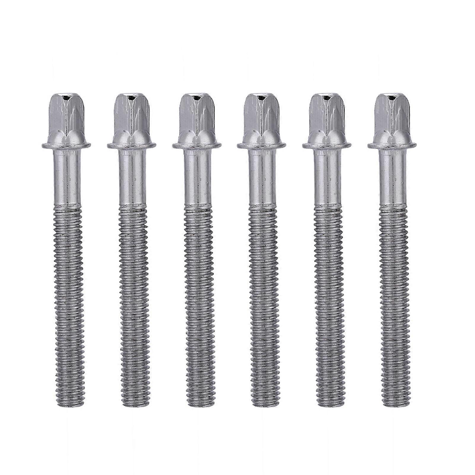 6 Pcs Standard Bass Drum Tension Rods 6 x 60mm Replacement Accessory