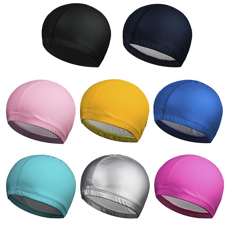 bonnet de bain confortable impression de mode couleur unie grand revêtement en cuir pu imperméable
