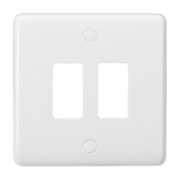 Knightsbridge Curved edge 2G grid faceplate - CUG2