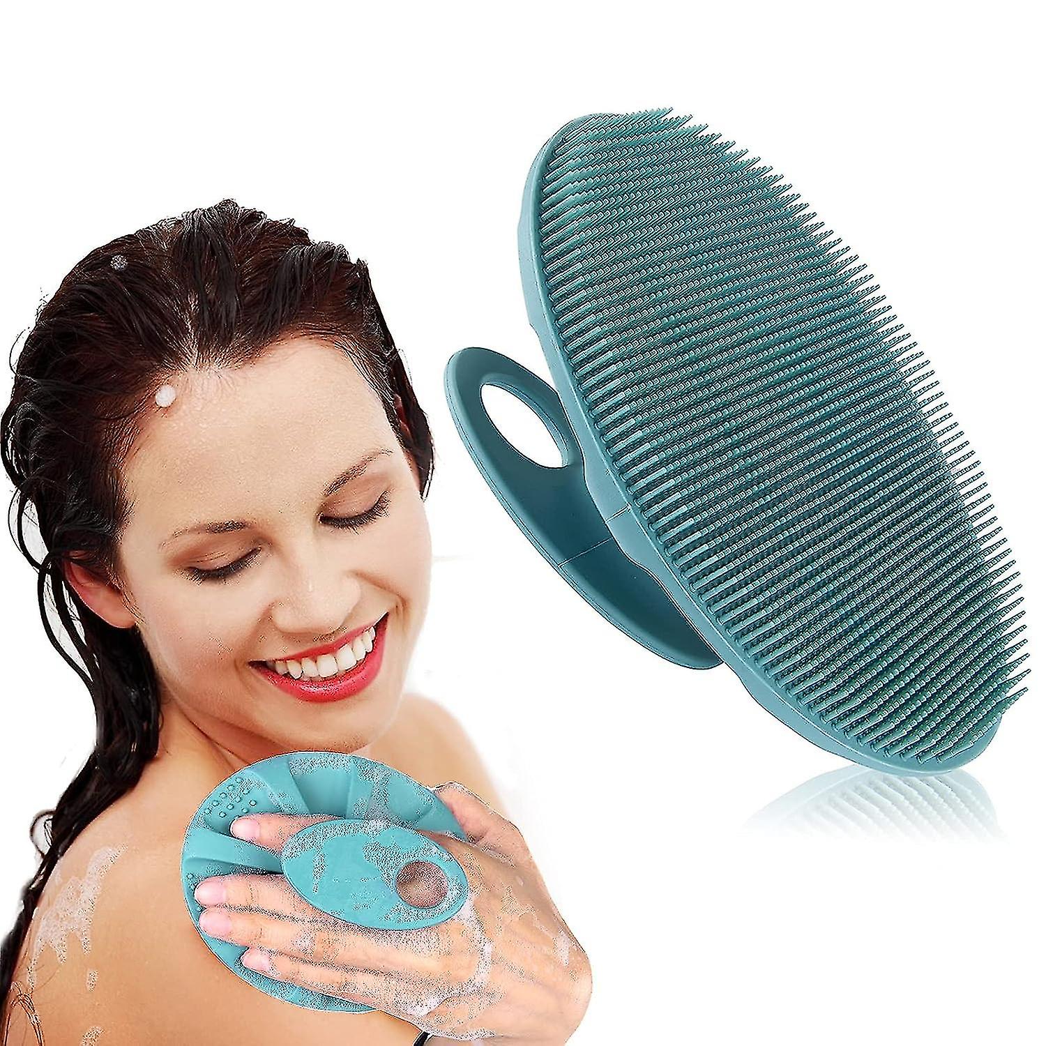 Soft Silicone Body Cleansing Brush Shower Gel, Gentle Exfoliation And Massage For All Skin Types (dark Green)