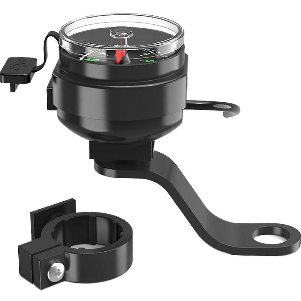 Waterproof Universal Motorcycle Usb Charger & Compass - Handlebar Mount
