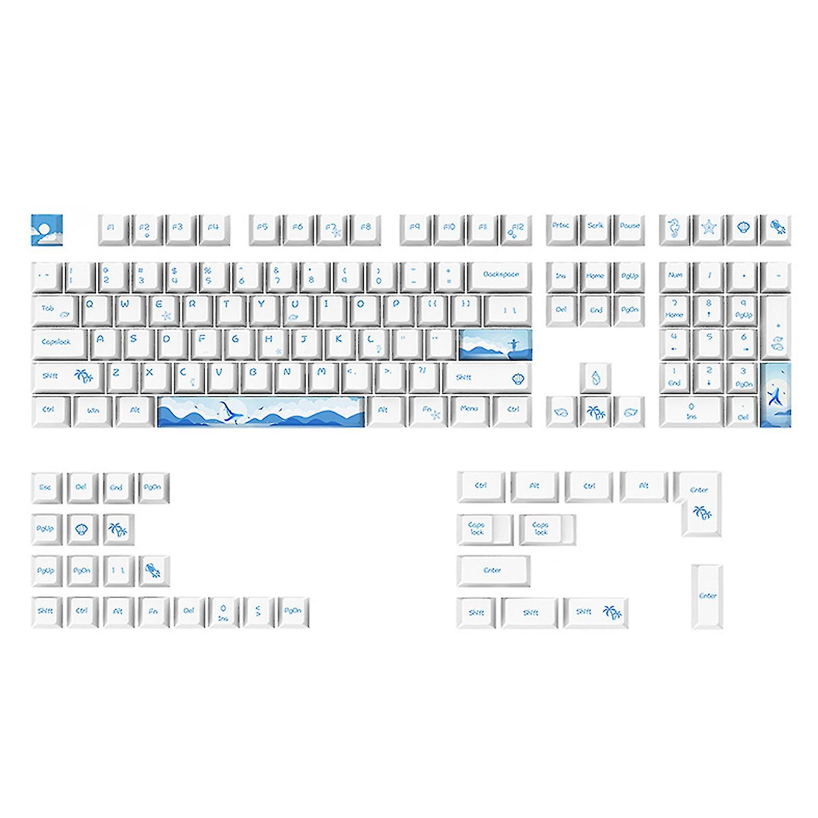 Pbt Dye Sub Keycaps 130pcs Cherry Profile Game Keycap Set For Gaming Mechanical
