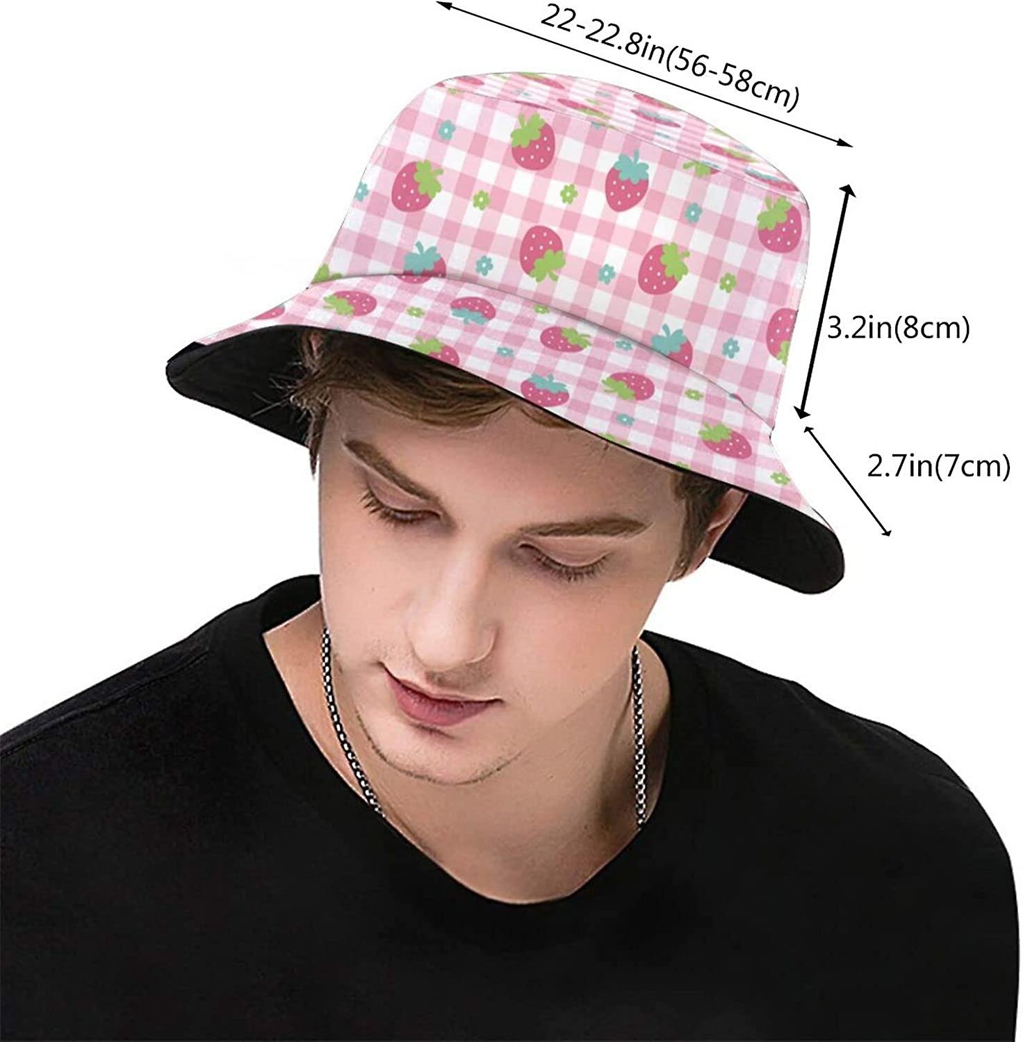 Plaid Bucket Hat Fashion Sun Hat Unisex Beach Hat Fisherman Hat