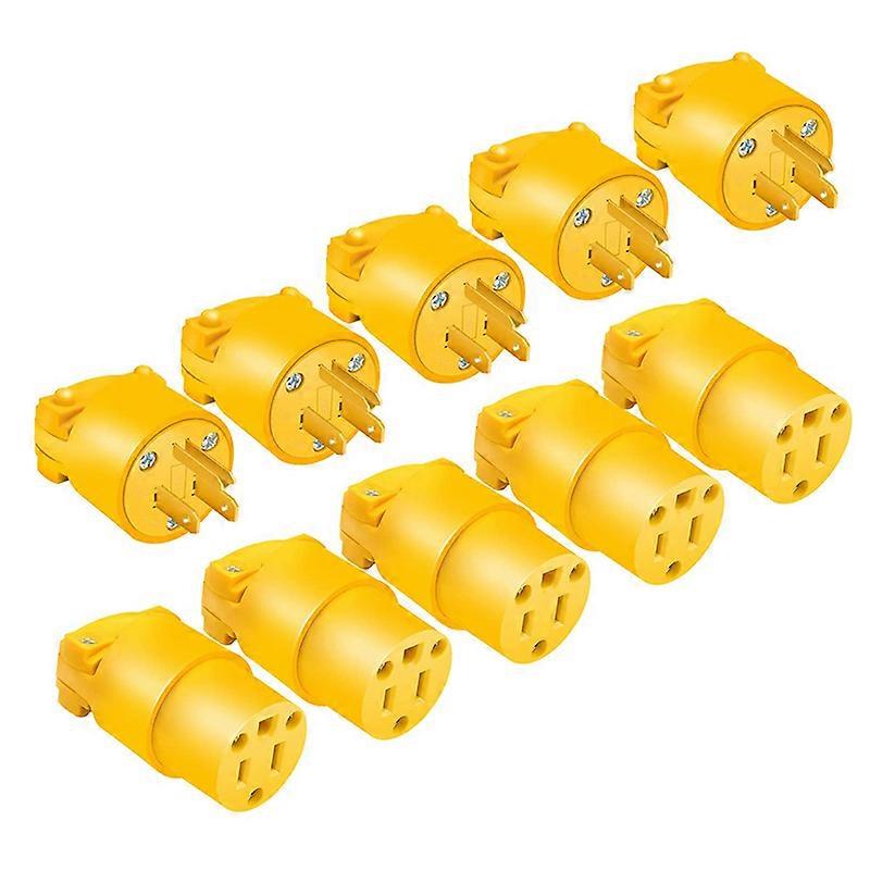 12Pcs Electrical Replacement Plug & Connector Set Extension Cord Ends Shell 5-15P Industrial Grade