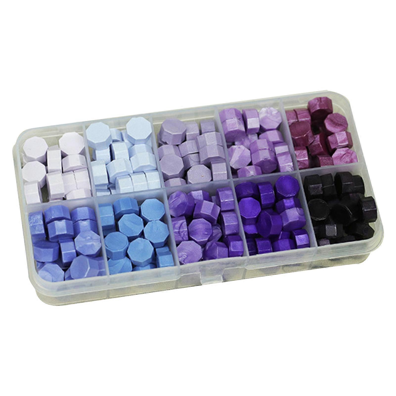 200Pcs Wax Seal Beads Beautiful Colors Easy-to-use Octagon Wax Beads for Invitations Card Envelope Gift Wrapping