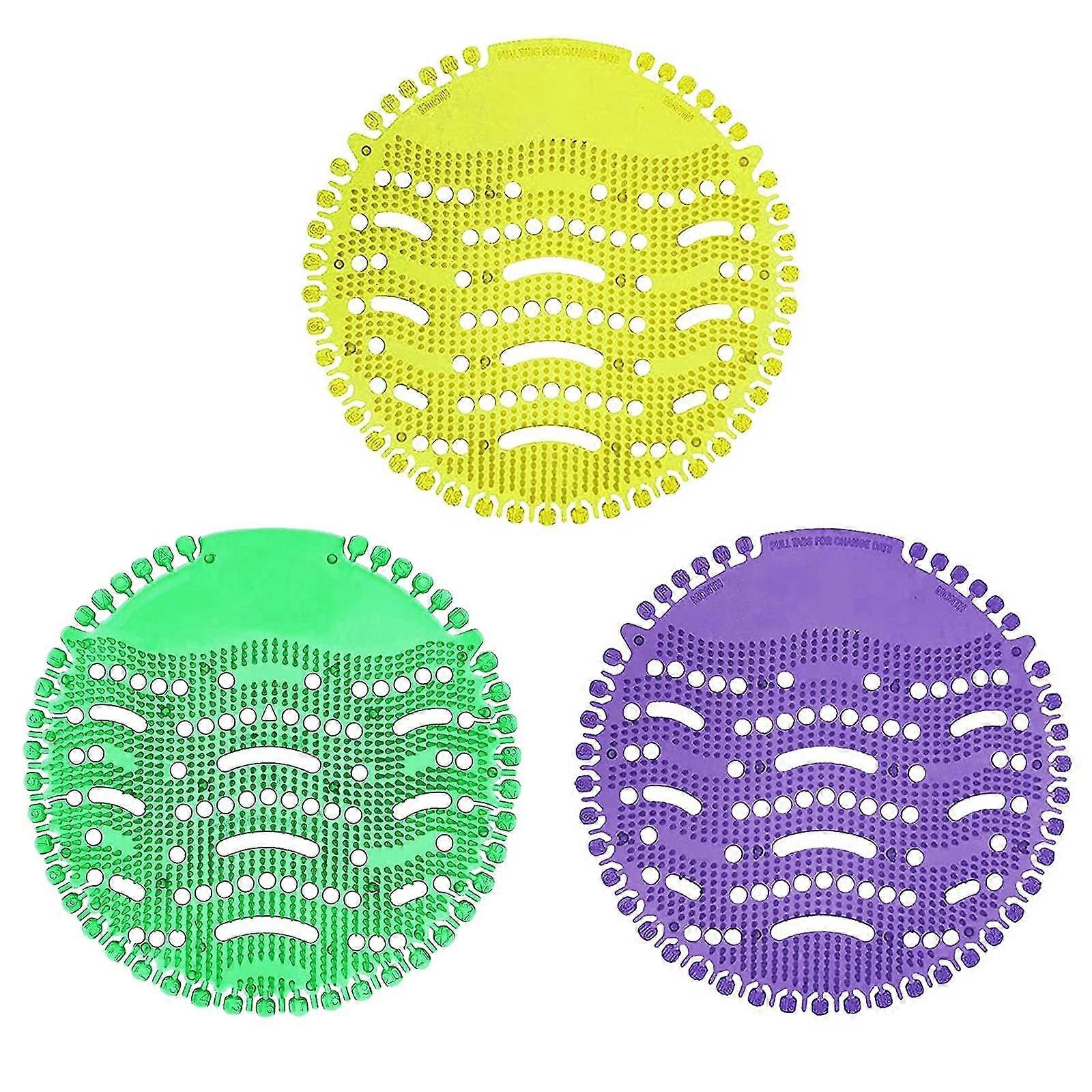3pcs Premium Urinal Sieve With Fragrance Splash Protection Fresh Air Filter With Antibacterial Descaling Function