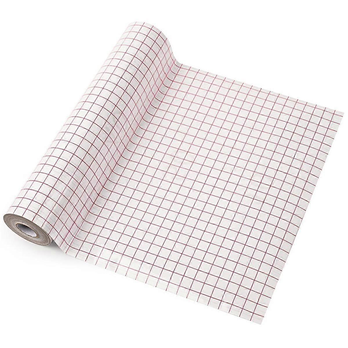 Clear Vinyl Transfer Paper Tape Roll-Red Alignment Grid Clear,Transfer Paper for Silhouette Cameo (12Inch X 50 Ft)