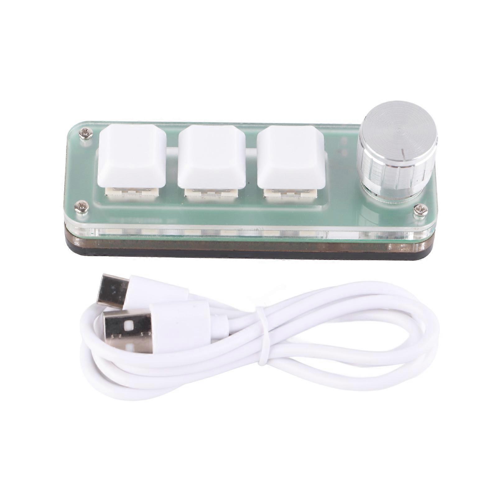 3 Key Keypad USB RGB Backlit 3 Keys Mechanical Knob Design Programmable Detachable Cable OSU Keypad for Game Office