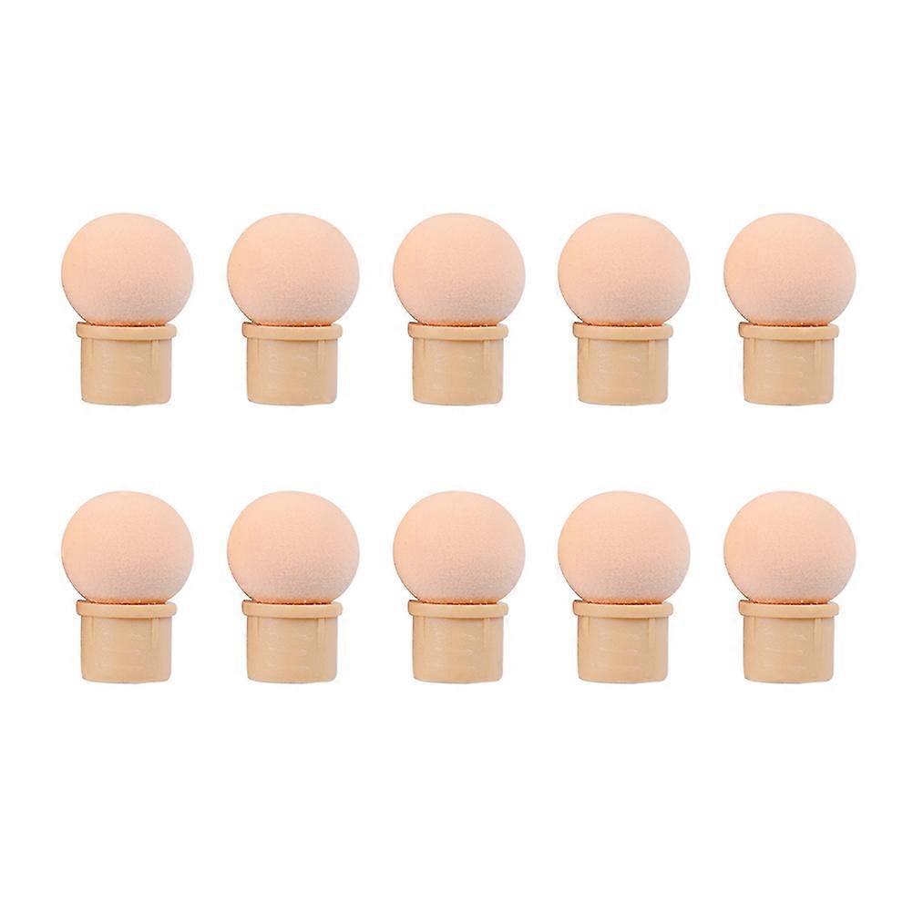 10Pcs Gradient Shading Pen Tips Sponge Dotting Glue Pen Alternative Head Manicure Pen Reaplacing Head (Round)