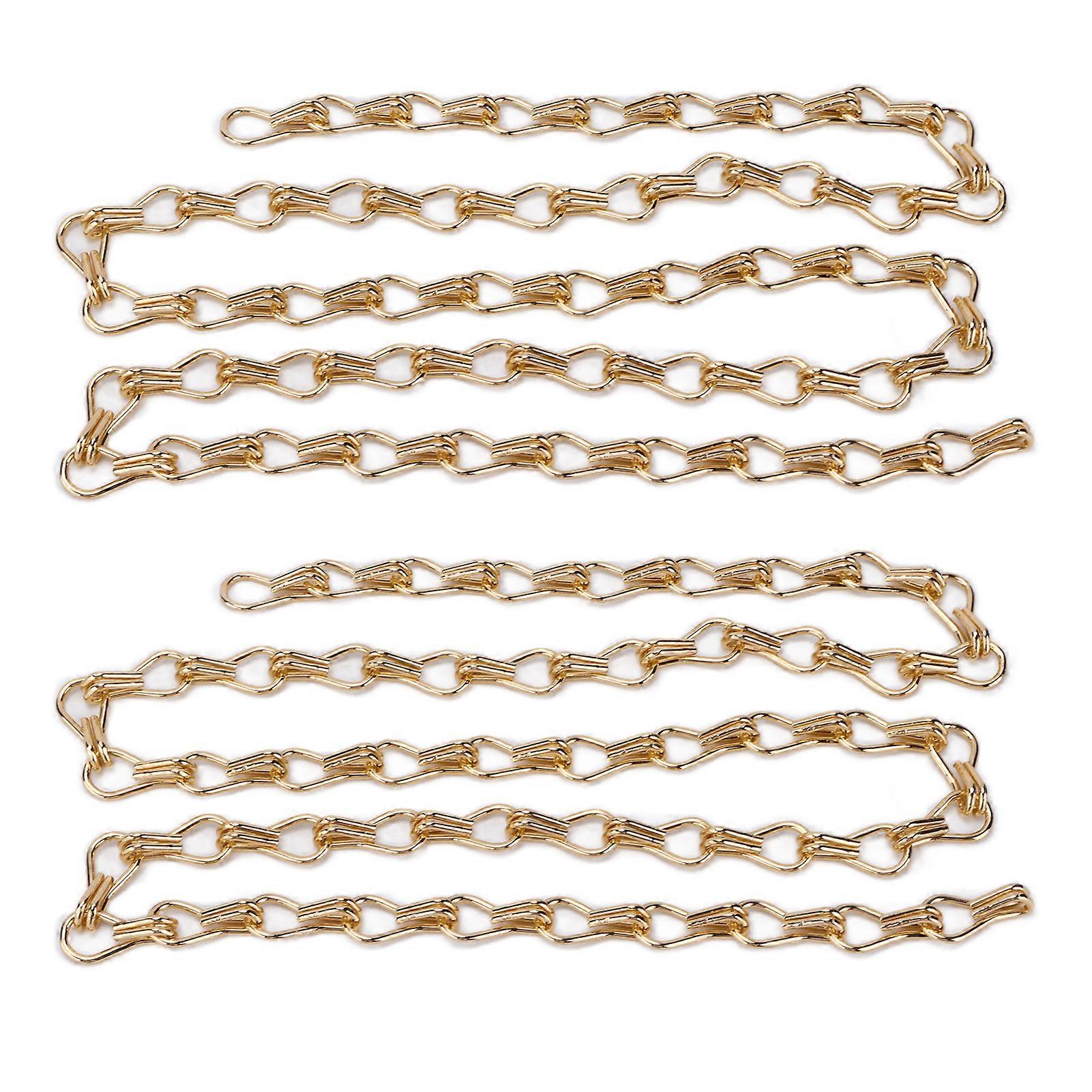 2Pcs Hanging Chain One Meter Rustproof Anticorrosion Convenient Assembly Light Fixture Chain for DIY Bird FeedersGold