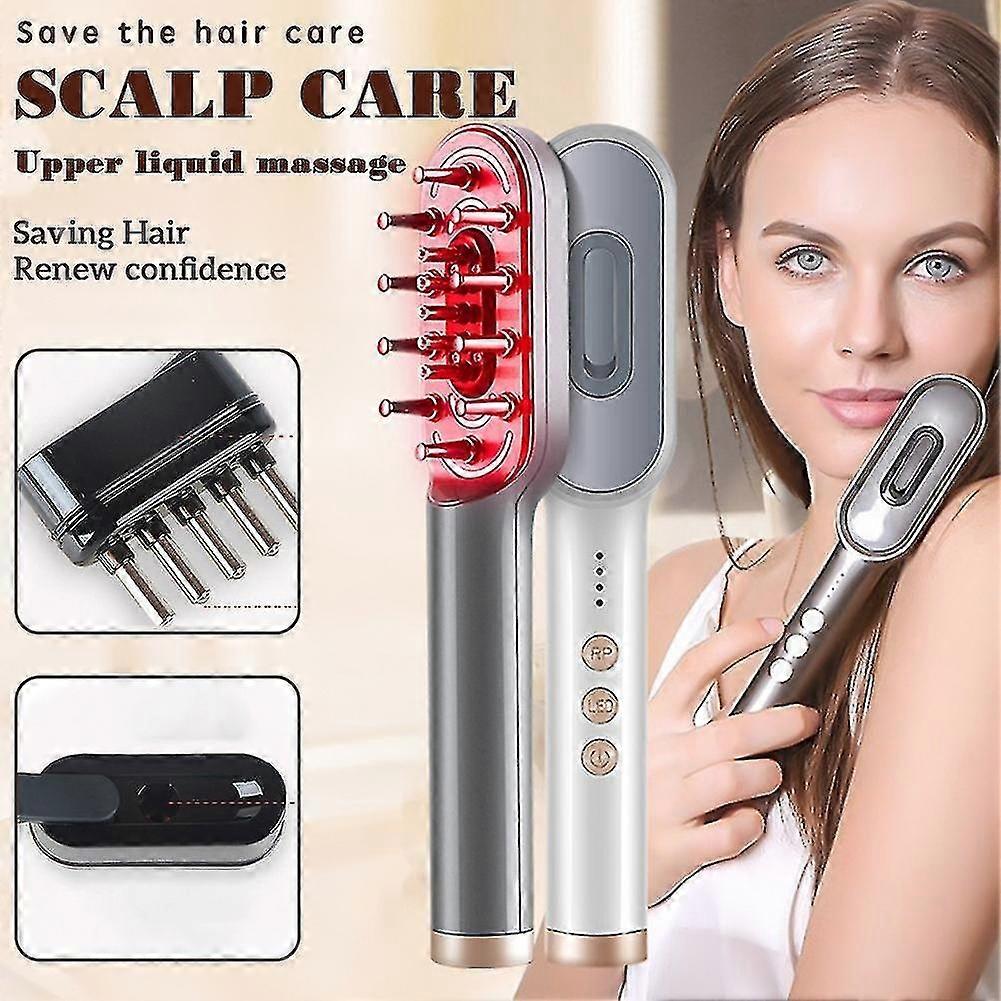 Practical RF Generator Hair Comb Multi-function Rechargeable Hair Care Tool (White)