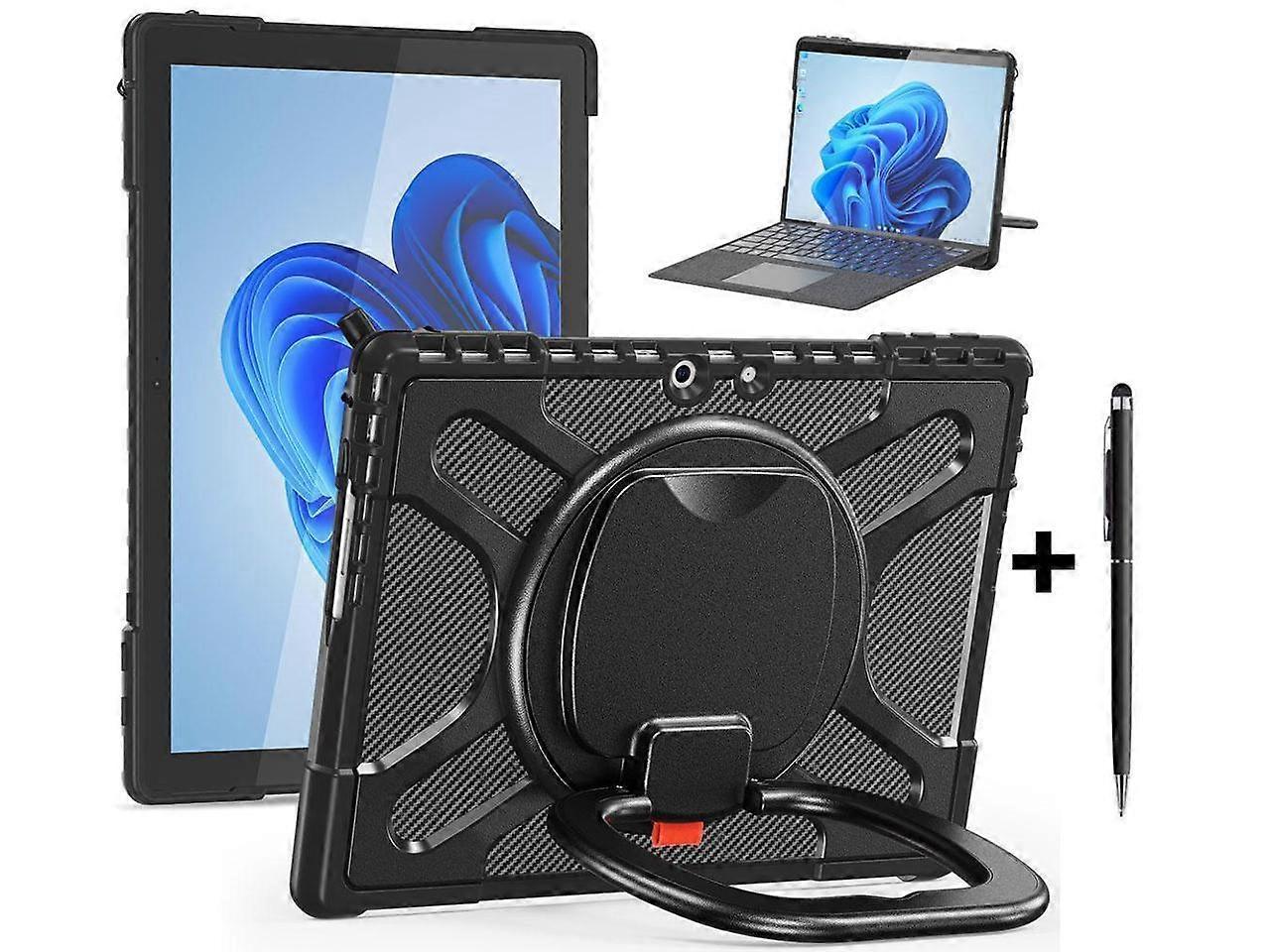 Protective Case for Microsoft Surface Pro 11 10 9 13 inch Shockproof Cover with Stand and Universal Stylus Pen Hand Strap Compatible with Type Cover K