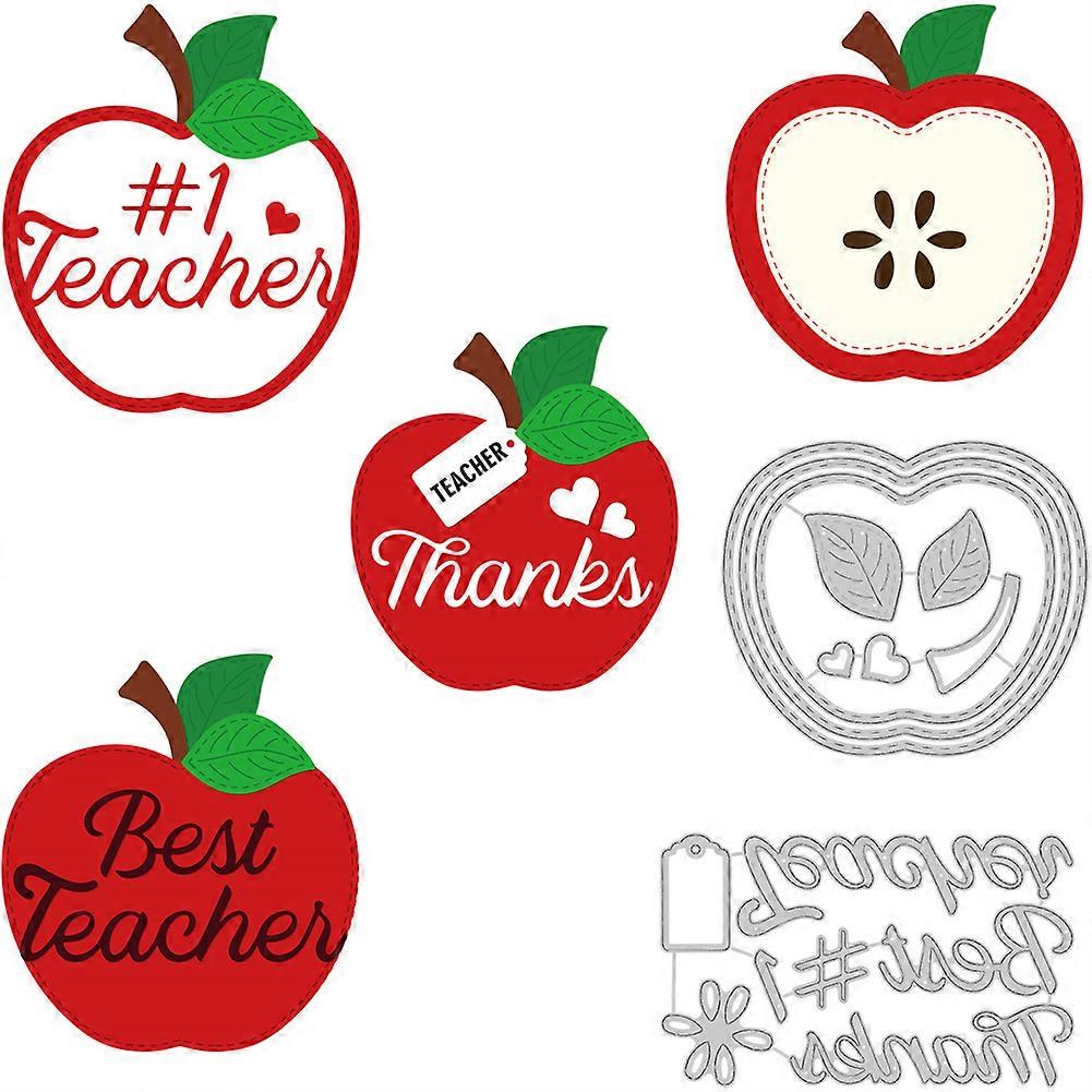2 Style Best Teacher Nesting Apple Pattern Decoration Template Reusable carbon steel Stencil