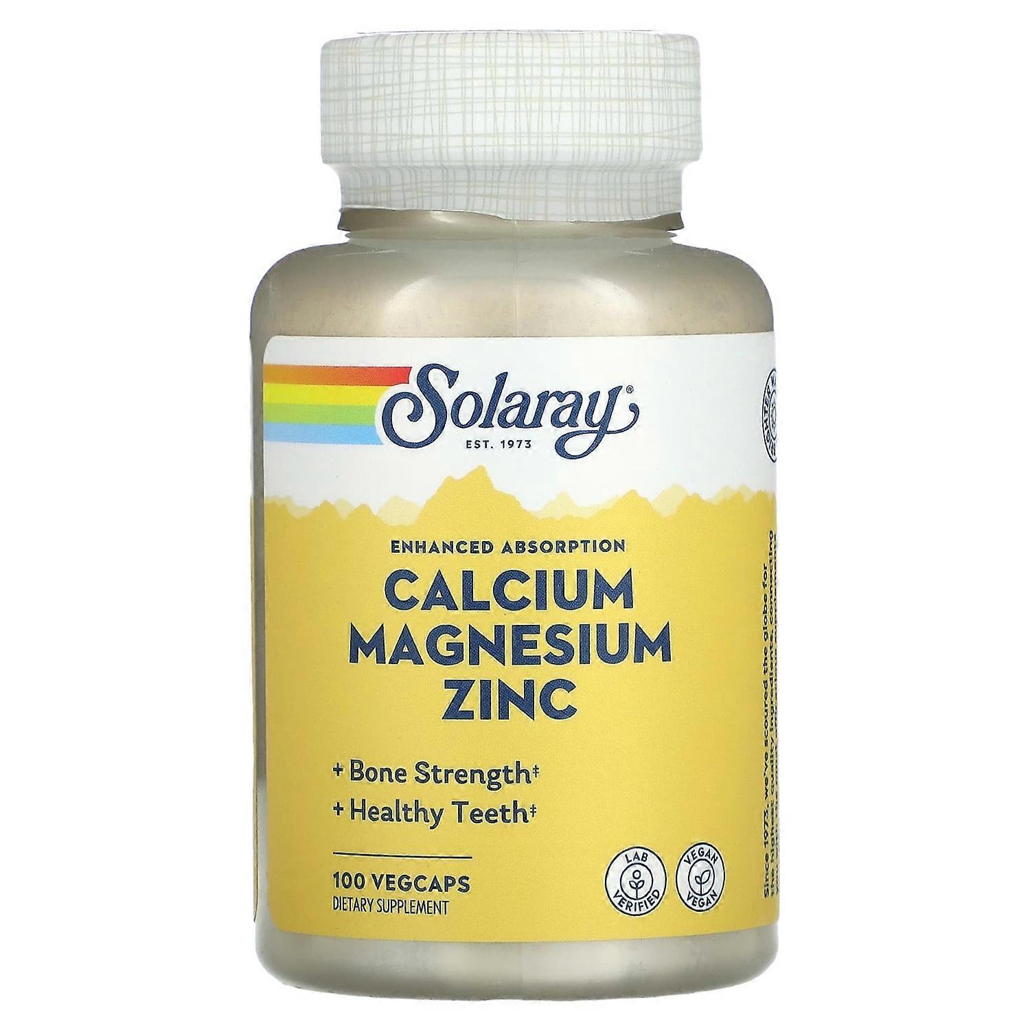 Solaray, Calcium Magnesium Zinc, 100 VegCaps