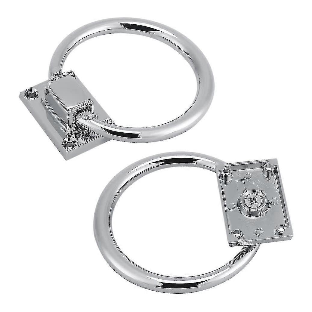2 Pcs Zinc Alloy Pull Ring Wardrobe Pull Handle With Screws, Silver