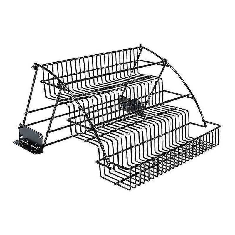Metal 3-tier Pull Down Spice Rack - Easy Reach Retractable Large Capacity Kitchen Storage Shelf Org