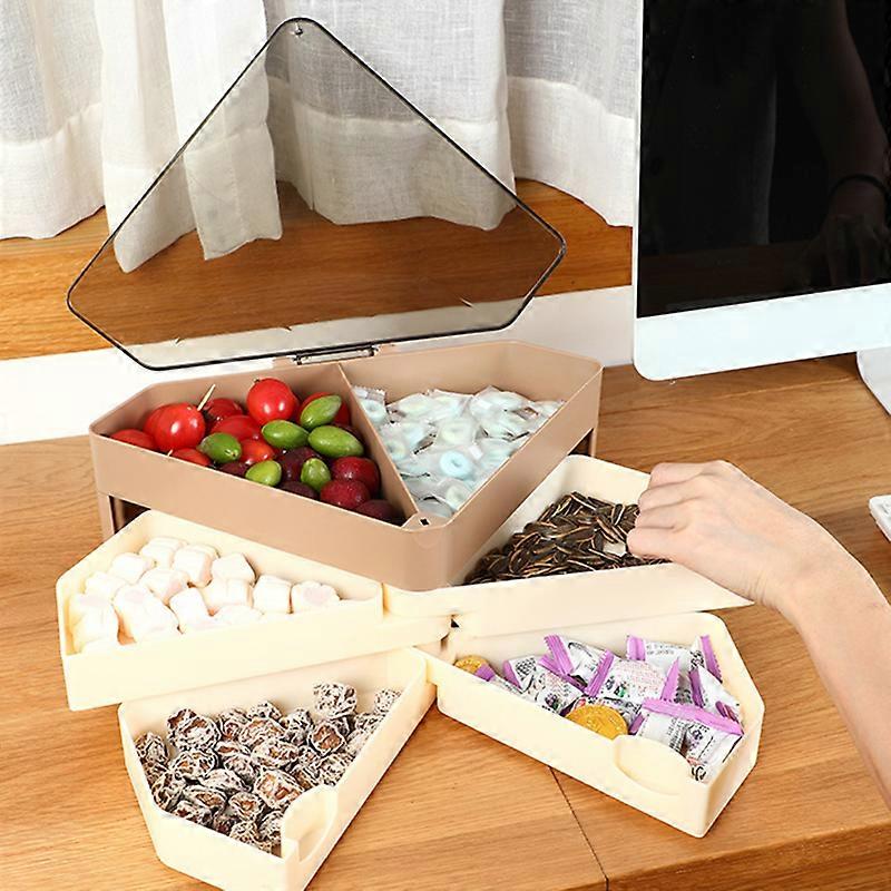 Diamond-Shaped Multifunctional Candy Tray Storage Tray Rotating Tray for Home
