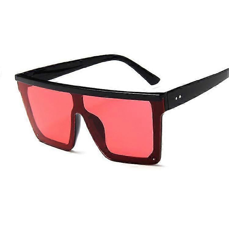 Trendy Retro Oversized Flat Top Square Sunglasses