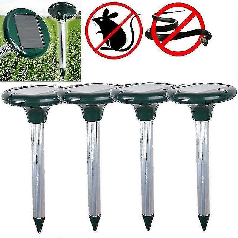 4pcs Ultrasonic Solar Mole Repeller Solar Repellent Ultrasonic Snake Repeller Waterproof Anti Mole Rat Mouse Snake