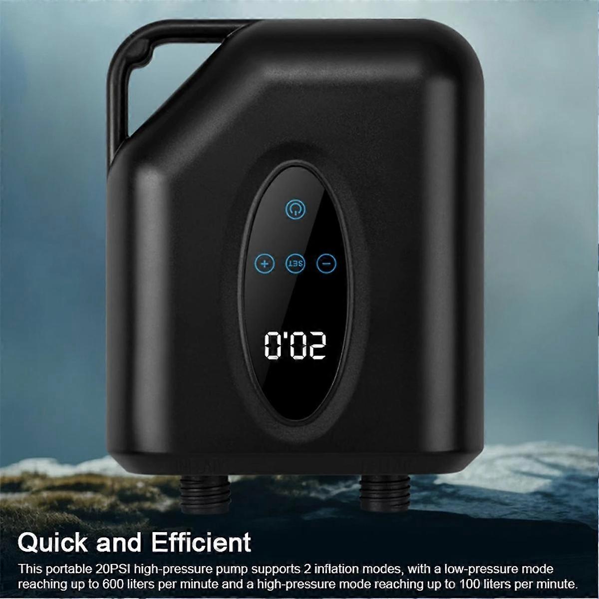 Portable Electric Air Pump 20PSI High Pressure Paddle Board Compressor Inflation & Deflation Pump f