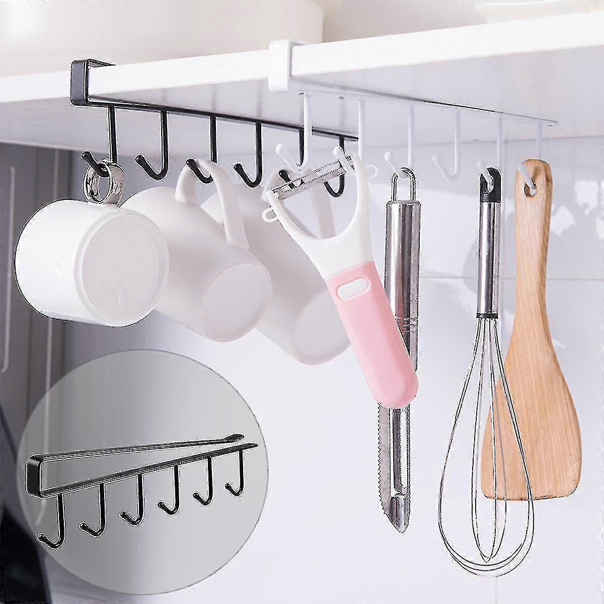 2pcs Multi-function Shelf Hook Hanger Metal Cabinet Storage Rack Partition Multifunctional Hanging