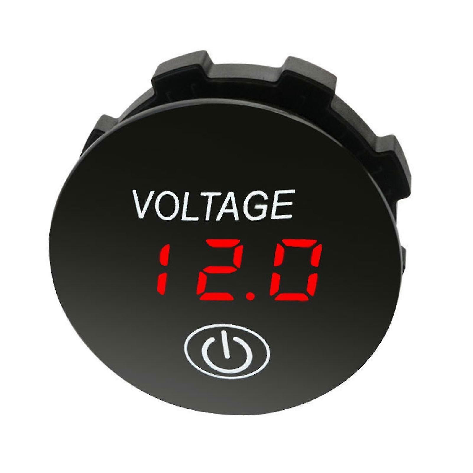 Voltmeter Digital Display Touch Switch Pc Dc 12-24v Led Volt Meter For Car  Red