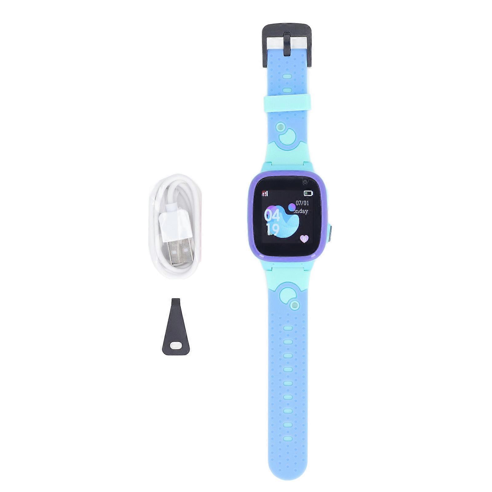 Kids Smart Watch with GPS Track Waterproof 2G SIM Card Phone Calling Text Messaging Smartwatch for Boys Girls Sky Blue