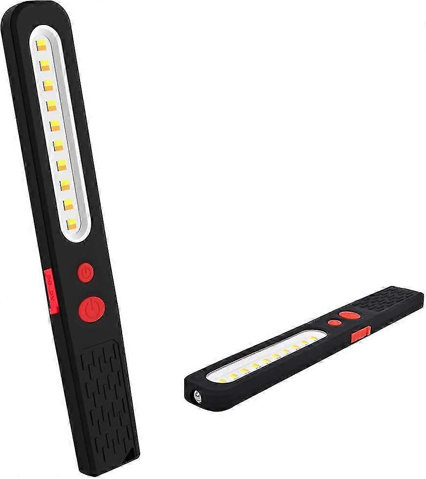 Rechargeable Led Work Light, Dual Color Combo Light 2 In 1 Inspection Light And 3w Cob Led Torch Lamp With Dual Magnetic For Auto Garage Workshop Camp